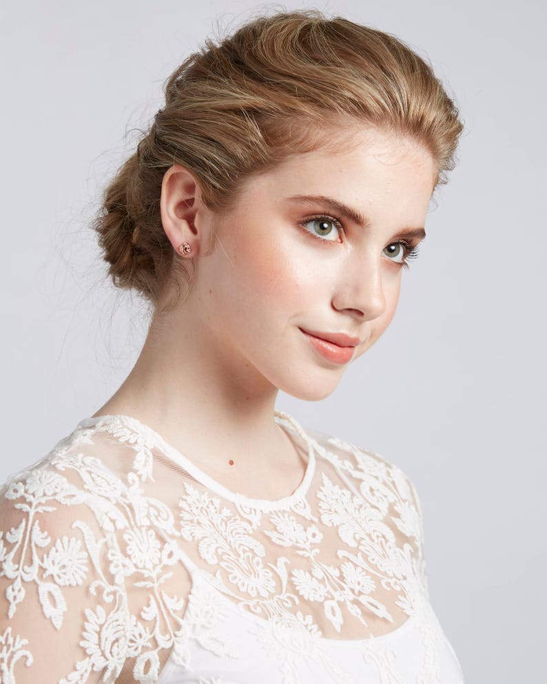 Bridesmaid Love Knot Stud Earrings Gift Sets Tie the Knot Etsy