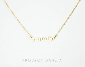 Customized Name Necklace, Personalized Name Plate Necklace, Tiny Name Necklace, Friendship Jewelry Gift, Alphabet Necklace PD