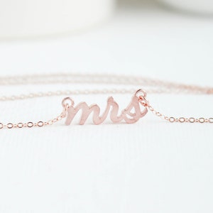 Mrs Necklace, Rose Gold Mrs Necklace, Bridal Shower Gift, Bridal Jewelry, Wedding Jewelry, Future Mrs, Mrs