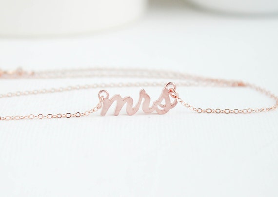 mrs necklace rose gold