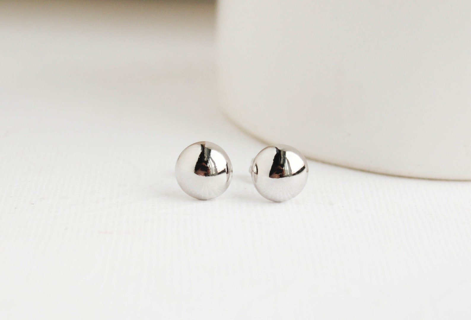 White Gold Earrings White Gold Studs Wedding Earrings Etsy