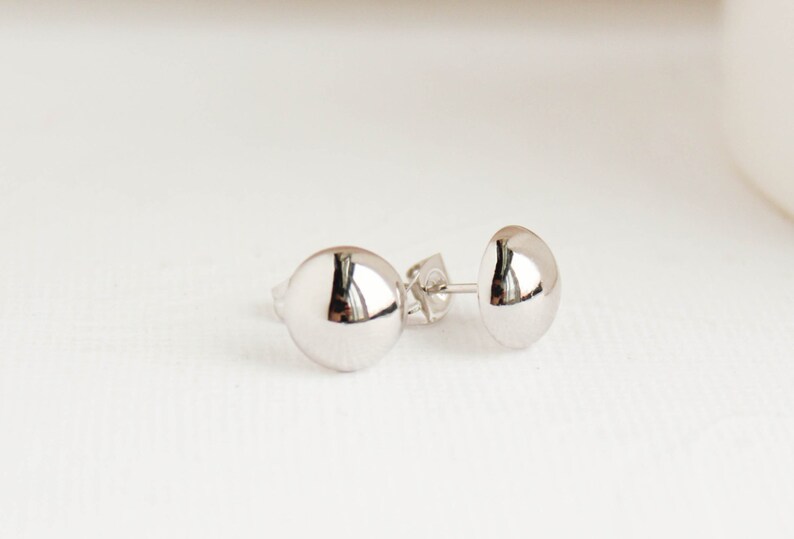 White Gold Earrings White Gold Studs Wedding Earrings Etsy