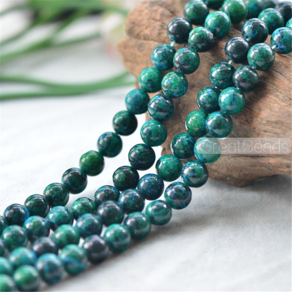 Grade A naturel Chrysocolle perles 6mm 8mm 10mm 12mm 14mm lisse poli rond 15 inch Strand CA03