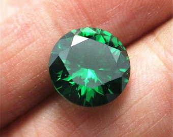 Emerald Round Faceted Gemstone Brilliant Cut Medium Green Emerald Gem Multiple Sizes to Choose C03E