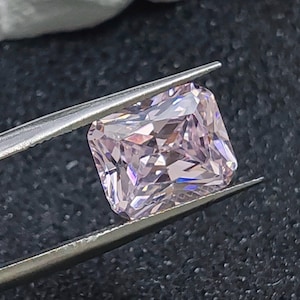 Grade AAA Light Pink Cubic Zirconia Rectangle Faceted Gemstone Radiant Cut Cubic Zirconia Multiple Sizes to Choose C71Z