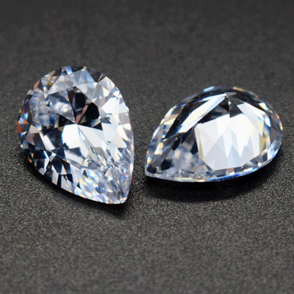 Grade AAA Cubic Zirconia Pear Shaped Gemstone Teardrop Cut Cubic Zirconia Multiple Sizes to Choose C23Z