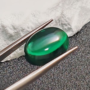 Emerald Oval Cabochon Smooth Polished Surface Egg Shape Rich Green Emerald Cabochon Flat Back Multiple Sizes to Choose C59E