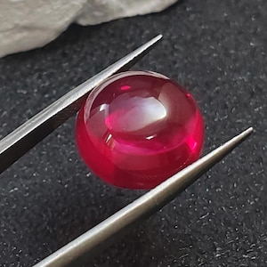 Ruby Round Cabochon Blood-red Smooth Polished Surface Flat Back Multiple Sizes to Choose C78R
