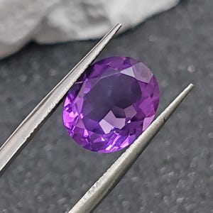 Amethyst Oval Faceted Gemstone Egg Shape Cultured Amethyst Gem 9x11mm 10x12mm 10x14mm C08Q