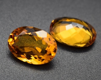 Citrine Oval Faceted Gemstone Egg Shape Cultured Citrine Gem Multiple Sizes to Choose C28Q