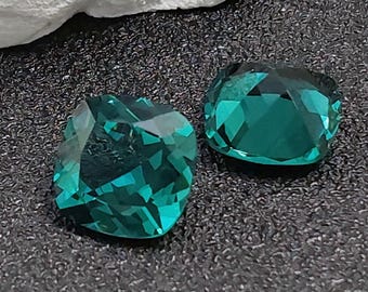 Green Tourmaline Square Faceted Gemstone Cushion Cut Tourmaline Gem 10X10mm/12X12mm C33T