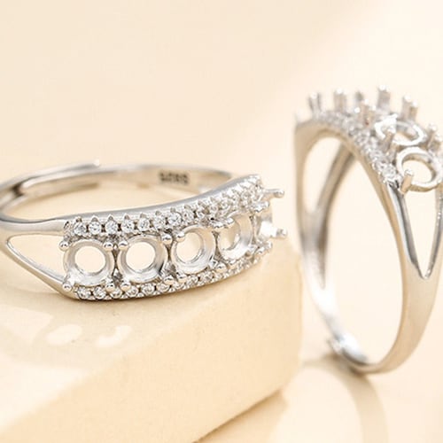 Ring Setting for 6x8mm Oval Cabochons or Faceted Gemstones Etsy