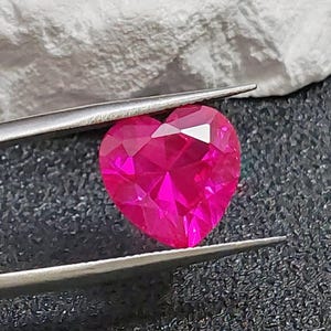Hot Pink Ruby Heart Shape Faceted Gemstone Heart Shaped Cut Pinkish Red Ruby Gem Multiple Sizes to Choose C39R