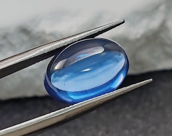 Ocean Blue Spinel Oval Cabochon Smooth Polished Surface Egg Shape Blue Spinel Flat Back Cabochon Ideal for Wax Casting C15L