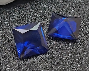Intense Blue Spinel Square Faceted Gemstone Princess Cut Blue Spinel Gem Ideal for Wax Casting Multiple Sizes to Choose C33L