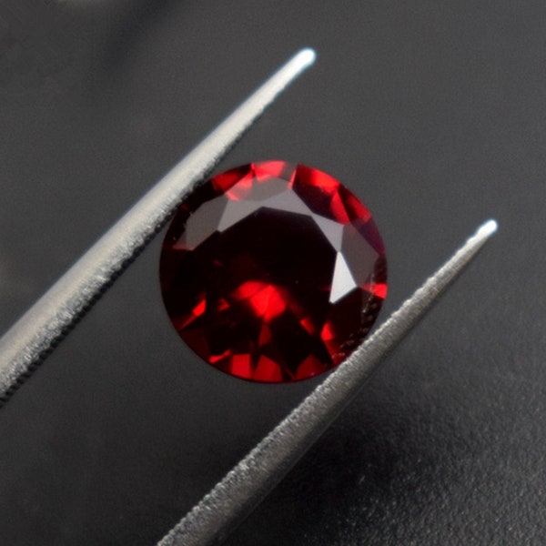 Ruby Round Faceted Gemstone Brilliant Cut Ruby Gem Dark Blood-red Ruby Multiple Sizes to Choose C09R