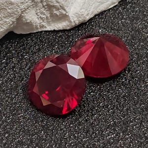 Ruby Round Faceted Gemstone Brilliant Cut Ruby Gem Dark Blood-red Ruby Multiple Sizes to Choose C09R