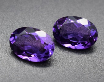 Amethyst Oval Faceted Gemstone Egg Shape Cultured Amethyst Gem 9x11mm 10x12mm 10x14mm C08Q