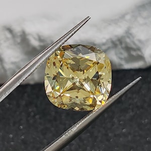 Grade AAA Light Yellow Cubic Zirconia Square Faceted Gemstone Cushion Cut Cubic Zirconia Multiple Sizes to Choose C46Z