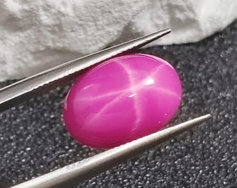Star Ruby Oval Cabochon Smooth Polished Surface Egg Shape Pink Star Ruby Cabochon Flat Back Multiple Sizes to Choose C02M