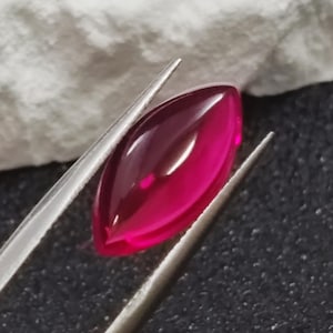 Ruby Marquise Cabochon Smooth Polished Surface Marquise Shape Vivid Red Ruby Cabochon Flat Back Multiple Sizes to Choose C83R