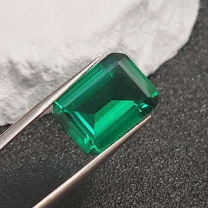Emerald Rectangle Faceted Gemstone Emerald Cut Rich Green Emerald Gem Multiple Sizes to Choose C15E