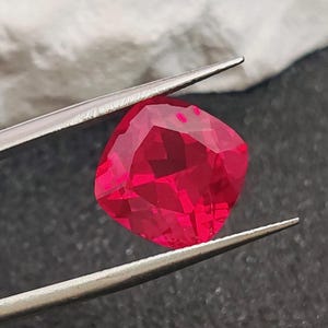 Grade AAA Cutting Ruby Square Faceted Gemstone Cushion Cut Vivid Red Ruby Gem Multiple Sizes to Choose C27R