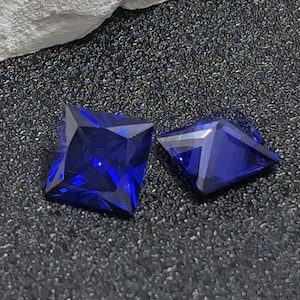 Sapphire Square Faceted Gemstone Princess Cut Sapphire Gem Multiple Sizes to Choose C57S