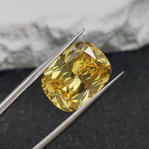 Grade AAA Light Yellow Cubic Zirconia Rectangle Faceted Gemstone Cushion Cut Cubic Zirconia Multiple Sizes to Choose C45Z