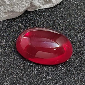Big Size Ruby Oval Cabochon Smooth Polished Surface Egg Shape Blood-red Ruby Cabochon Flat Back 2 Sizes to Choose C12R