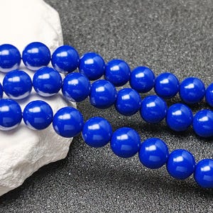 Natural Azurite Beads Pure Royal Blue Beads 4mm-10mm Smooth Polished Round 15 Inch Strand LL33