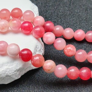 Grade A Natural Multi Tones Red Jade Beads 4mm 6mm 8mm 10mm 12mm Smooth Polished Round 15 Inch Strand JA34 Wholesale Gemstone Beads