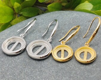 Earring Settings for 6x6mm/7x7mm/8x8mm/9x9mm/10x10mm Round Cabochons 925 Silver Earring Blank Earring Base SE0093