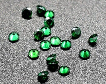 10pcs Emerald Round Faceted Gemstone Brilliant Cut Medium Green Emerald Gem in Small Sizes C02E