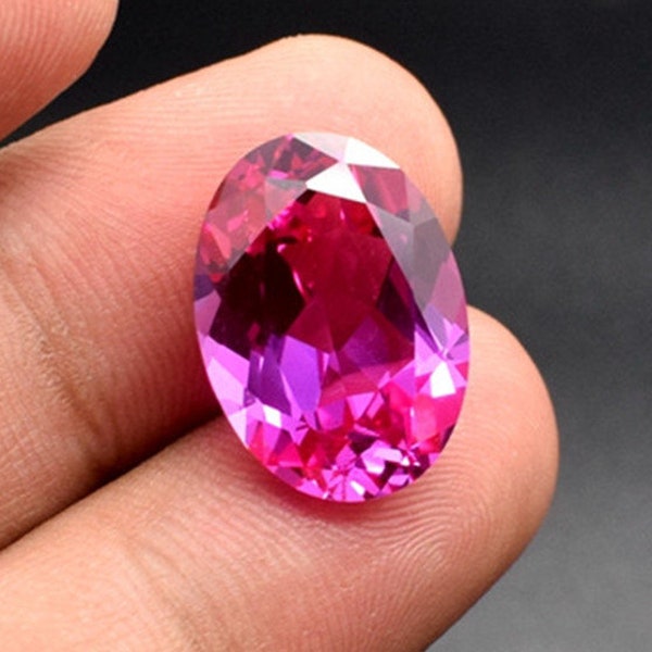 Pink Ruby Oval Cut Gemstone Egg Shape Faceted Ruby Gem Multiple Sizes to Choose C06R