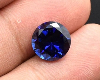 Sapphire Round Faceted Gemstone Brilliant Cut Sapphire Gem Multiple Sizes to Choose C45S