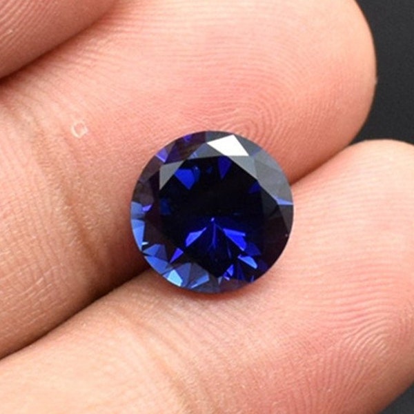 Sapphire Round Faceted Gemstone Brilliant Cut Sapphire Gem Multiple Sizes to Choose C45S