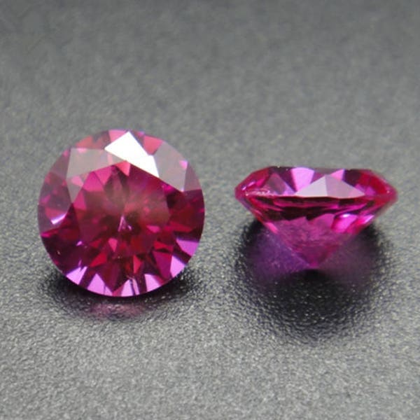 Pink Ruby Round Faceted Gemstone Brilliant Cut Ruby Gem Multiple Sizes to Choose C07R