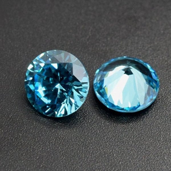 Aquamarin Rund Facettiert Edelstein BrillantSchliff Aquamarin Edelstein Mehrere Größen zur Auswahl C38A