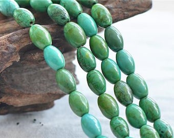 Natural Vintage Turquoise Beads 6x9mm/8x12mm Olive Shape 15 Inch Strand TQ51 Wholesale Beads
