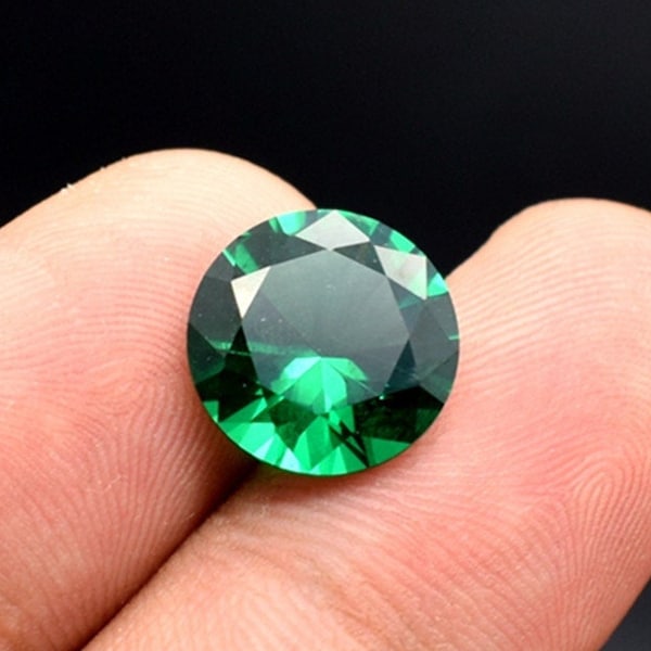 Emerald Round Faceted Gemstone Brilliant Cut Rich Green Emerald Gem Multiple Sizes to Choose C05E