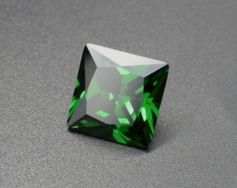 Emerald Princess Cut Gemstone Square Faceted Medium Green Emerald Gem Multiple Sizes to Choose C42E