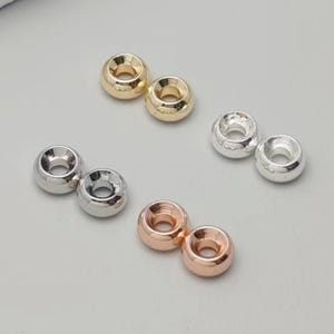 30 Stück Messingperlen Donut Spacer Perlen 4 mm 5 mm 6 mm 4 Farben zur Auswahl BS010