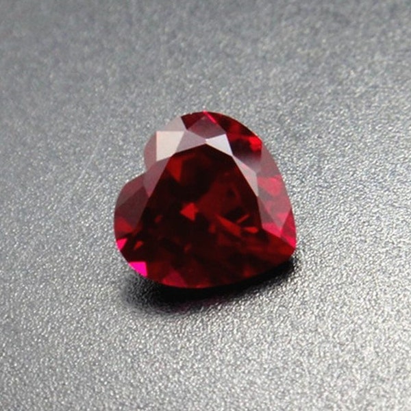 Ruby Heart Shape Faceted Gemstone Heart Shaped Cut Blood-red Ruby Gem Multiple Sizes to Choose C40R