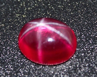 Star Ruby Oval Cabochon Smooth Polished Surface Egg Shape Blood-red Star Ruby Cabochon Flat Back Multiple Sizes to Choose C07M