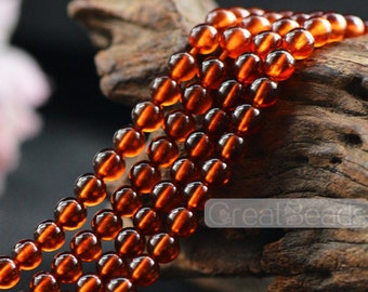 Grade AAA Natural Spessartite Garnet Beads Mandarin Orange Garnet Beads NOT Dyed 5mm-6.5mm Smooth Polished Round 15 Inch Strand GA27