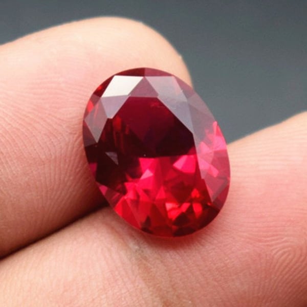 Blood-red Ruby Oval Cut Gemstone Egg Shape Faceted Ruby Gem Multiple Sizes to Choose C62R