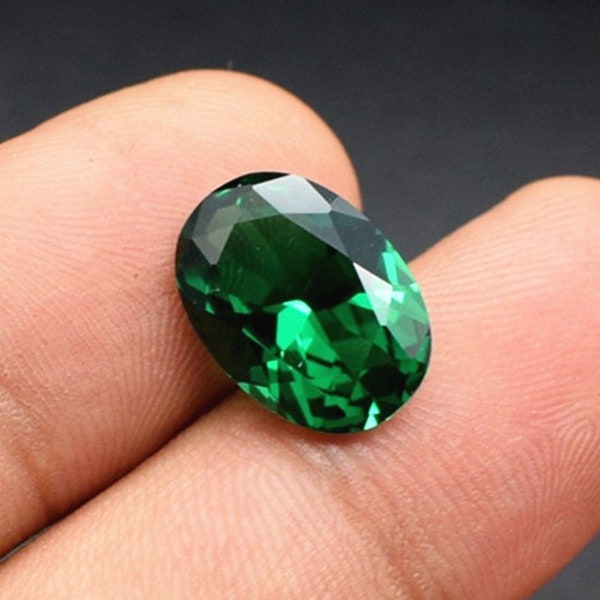 Emerald Oval Cut Gemstone Egg Shape Faceted Emerald Gem Rich Green Emerald Multiple Sizes to Choose C07E