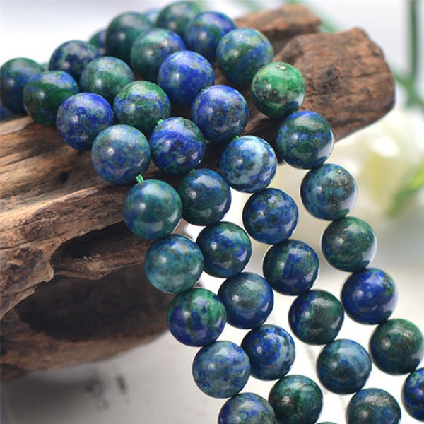 Natural Blue Green Lapis Lazuli Beads NOT Dyed 6mm-16mm Smooth Polished Round 15 Inch Strand LL01