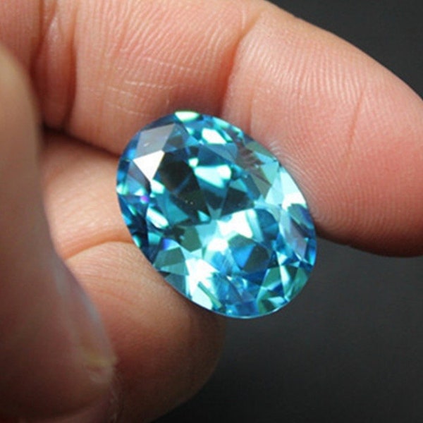 Aquamarine Oval Cut Gemstone Egg Shape Faceted Aquamarine Gem Multiple Sizes to Choose C28A